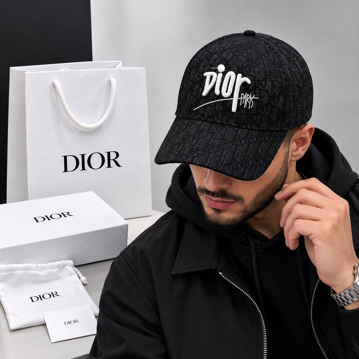 Casquette noire pour hommes